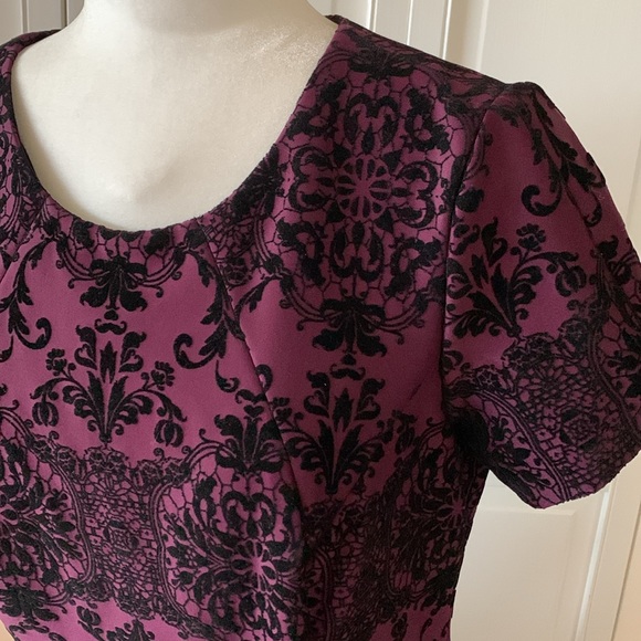 Vince Camuto Purple and Black Textured Cocktail Dress - size 14 - Picture 2 of 7